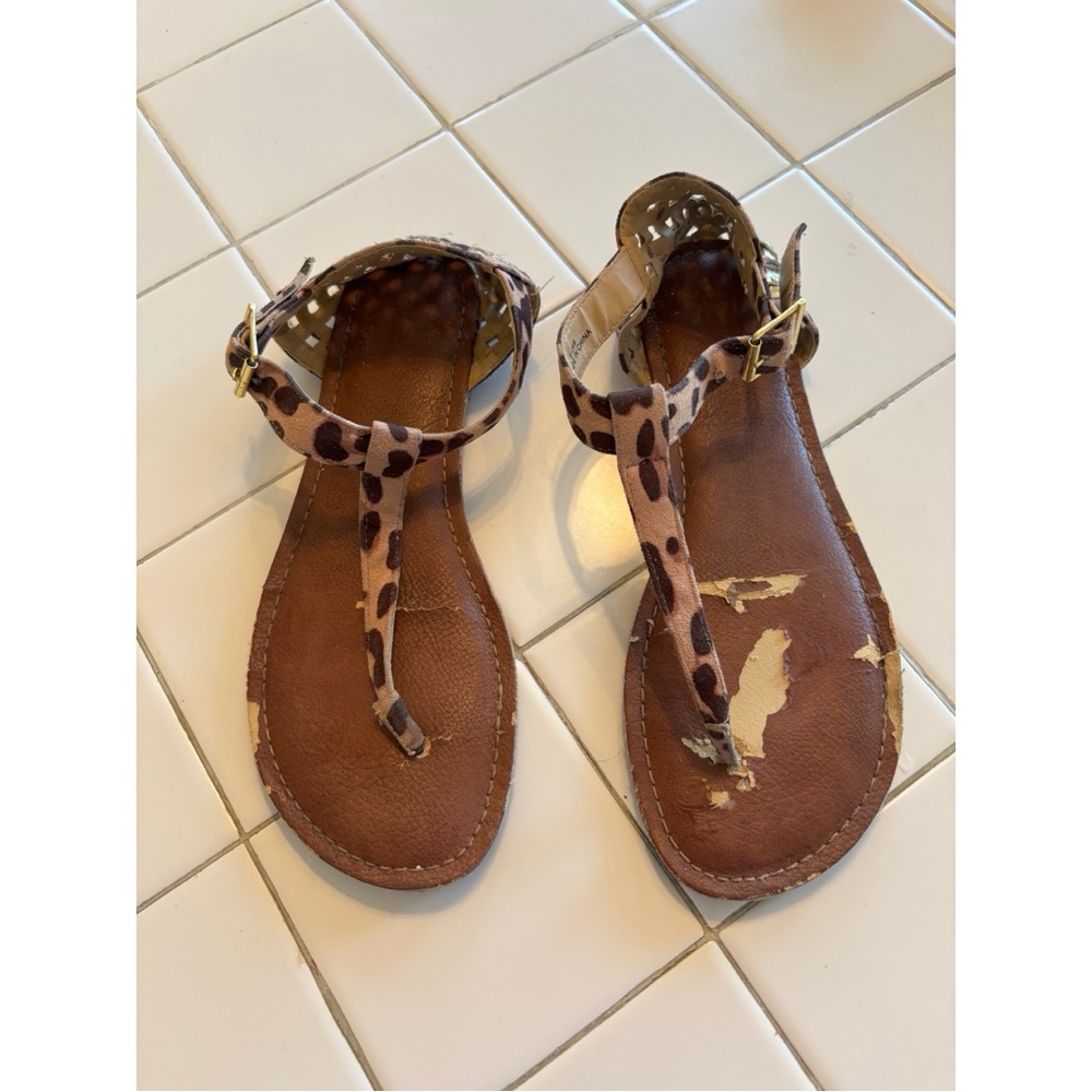 Women’s Leopard Print Sandals thong flip flop flats cheetah shoes summer party